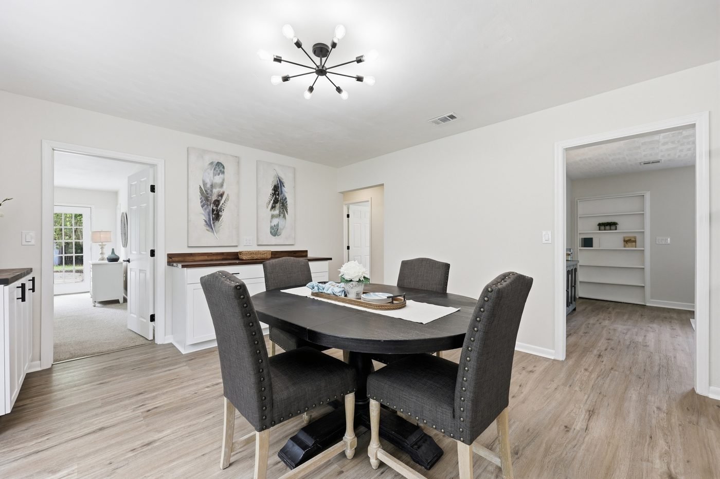 Dining area of the renovated Starke home